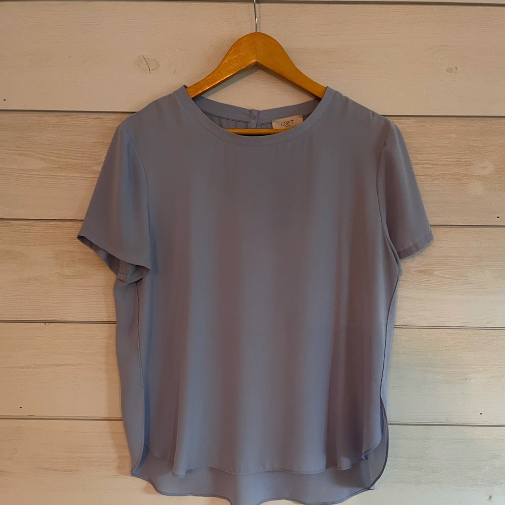 Light blue loft short sleeved blouse